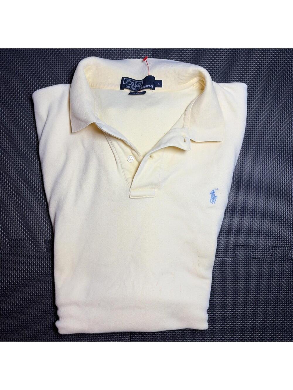 Polo Ralph Lauren Large Yellow Classic Fit Polo Shirt Short Sleeve Vintage Fit